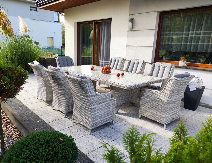 Duży stół ogrodowy z technorattanu Siena 8