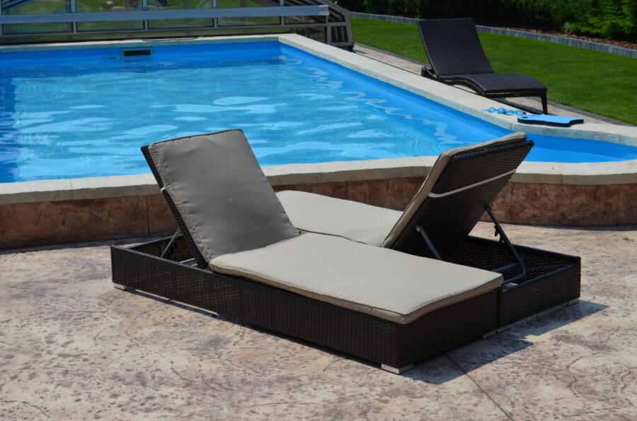 Płaski leżak ogrodowy LUGO z regulacją