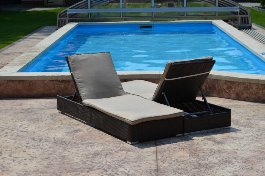 Płaski leżak ogrodowy LUGO z regulacją