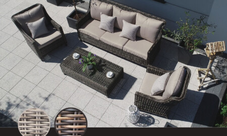 CAPRI Meble Ogrodowe Technorattan Nowoczesny komplet na aluminiowych nogach