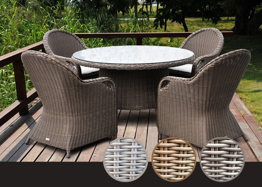 Okrągły stół ogrodowy OLIMP 130 + 4 fotele