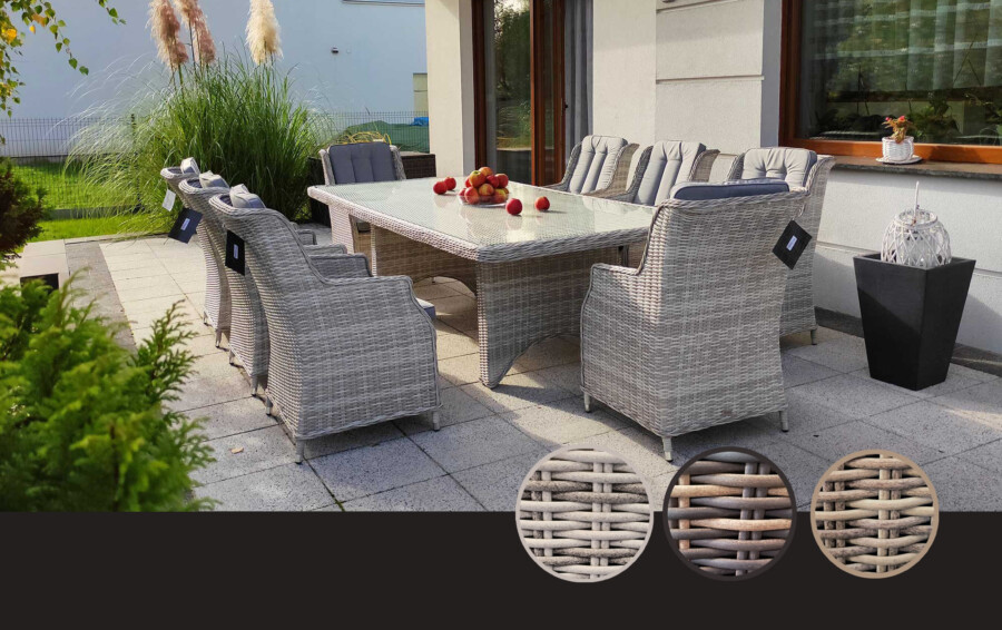 Duży stół ogrodowy z technorattanu Siena 8