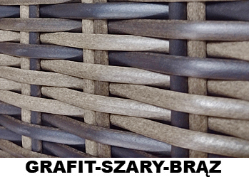 Technorattan grafitowo-szaro-brązowy – kolor stolika UNI do leżaków ogrodowych