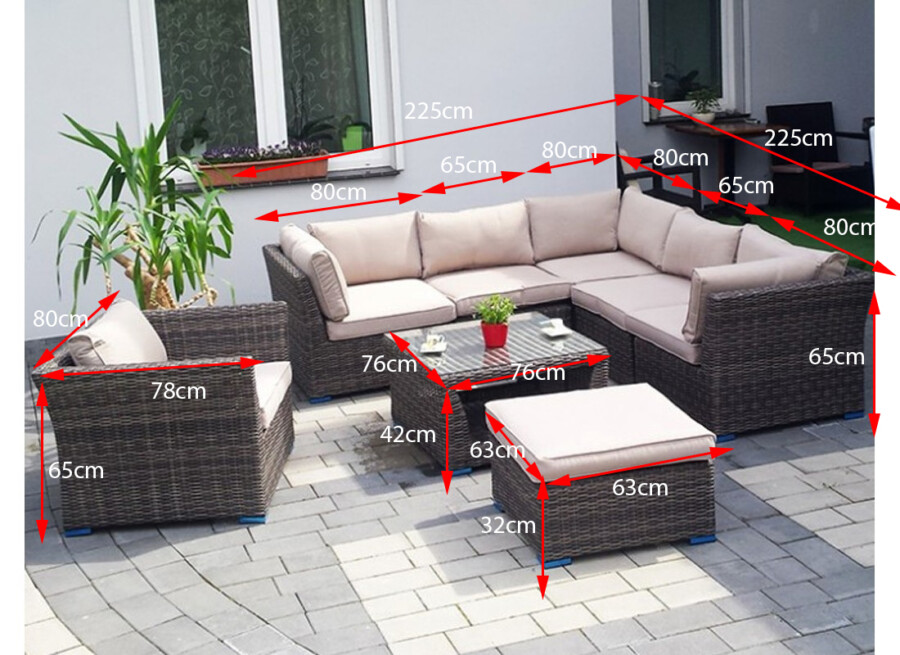 Meble ogrodowe technorattan KRETA BIG