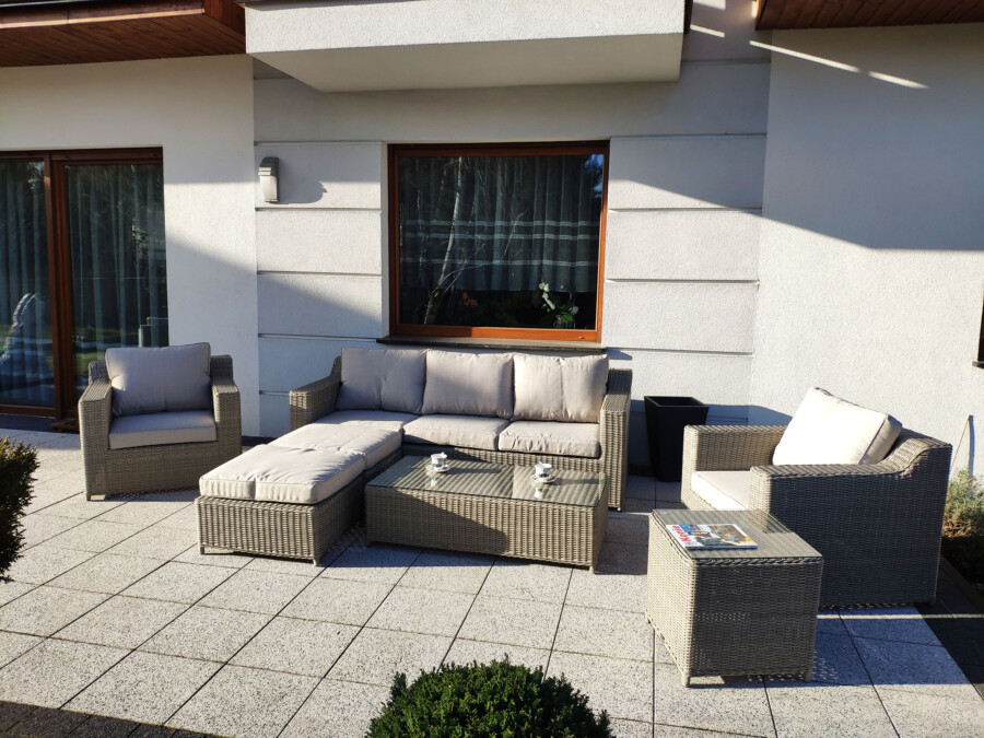 Meble ogrodowe z technorattanu LEVANTE 3. Duży zestaw Wypoczynkowy