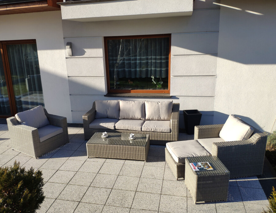 Meble ogrodowe z technorattanu LEVANTE 3. Duży zestaw Wypoczynkowy