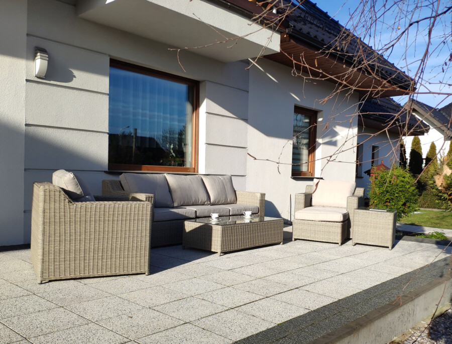 Meble ogrodowe z technorattanu LEVANTE 3. Duży zestaw Wypoczynkowy