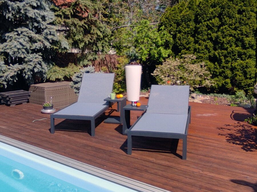 Basenowy leżak Textilene ogrodowy LOKI