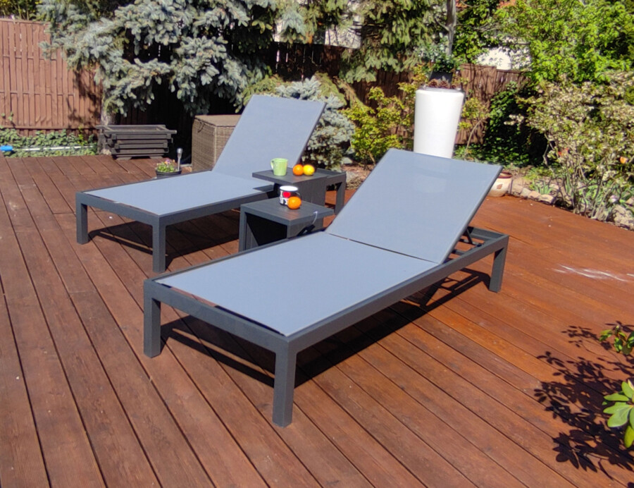 Basenowy leżak Textilene ogrodowy LOKI