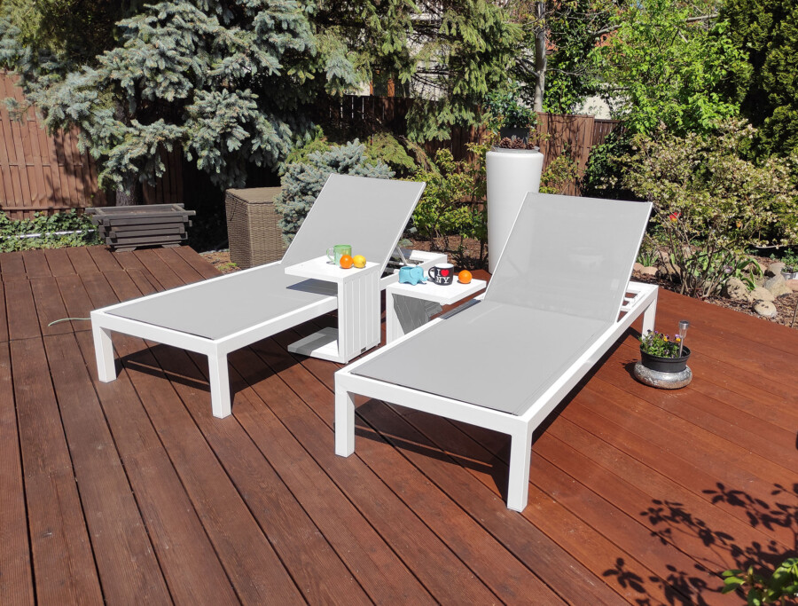 Basenowy leżak Textilene ogrodowy LOKI