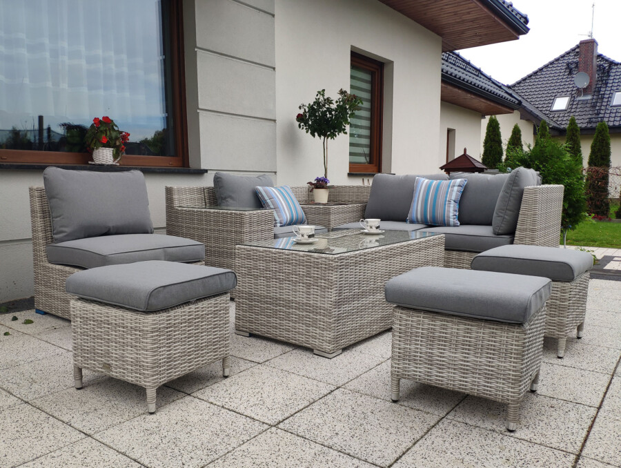 Narożnik tarasowy z technorattanu MILANO