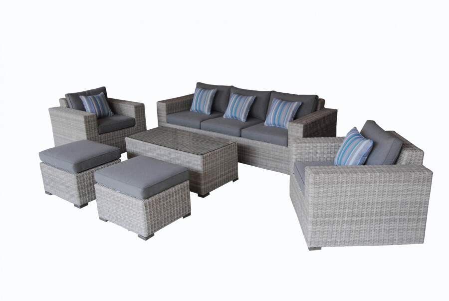 Duży wypoczynek na taras MONZA BIG. Meble do ogrodu z technorattanu