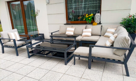 WIKING CORNER BIG Narożnik i Fotel Ogrodowy Meble Tarasowe z Aluminium