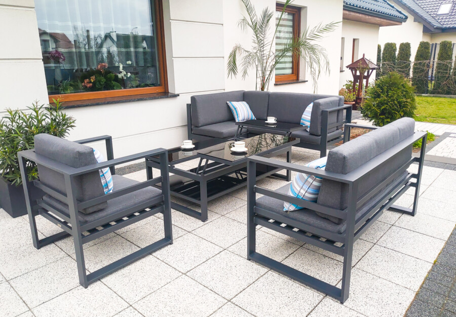 THOR CORNER BIG Meble Ogrodowe Aluminiowe Zestaw Wypoczynkowy