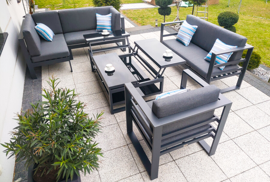 THOR CORNER BIG Meble Ogrodowe Aluminiowe Zestaw Wypoczynkowy