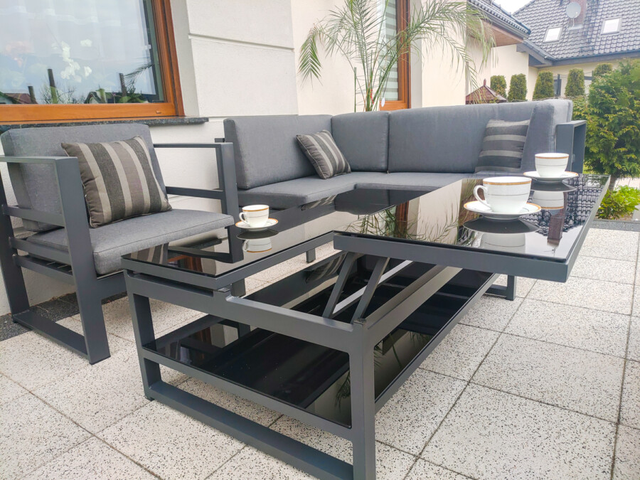 THOR CORNER BIG Meble Ogrodowe Aluminiowe Zestaw Wypoczynkowy