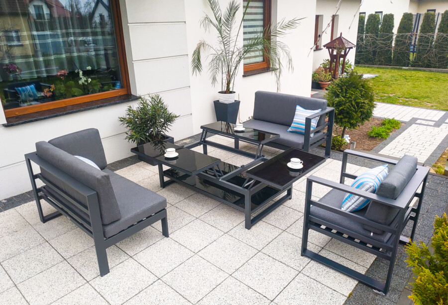 THOR CORNER BIG Meble Ogrodowe Aluminiowe Zestaw Wypoczynkowy