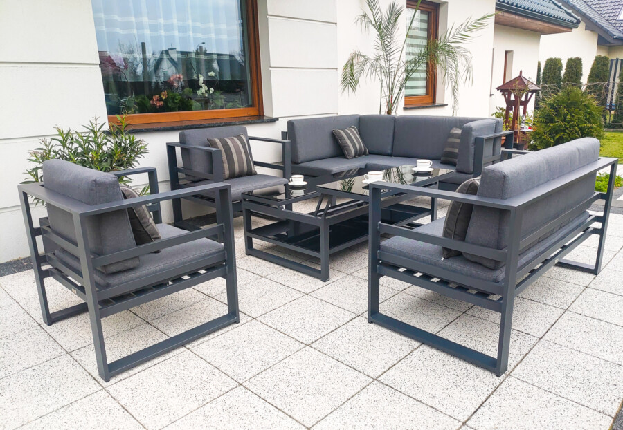 THOR CORNER BIG Meble Ogrodowe Aluminiowe Zestaw Wypoczynkowy