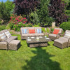 Klasyczny duży zestaw ogrodowy NEPTUN BIG Meble Technorattan.  Obiadowo-wypoczynkowy