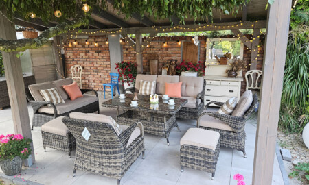 Klasyczny duży zestaw ogrodowy NEPTUN BIG Meble Technorattan.  Obiadowo-wypoczynkowy