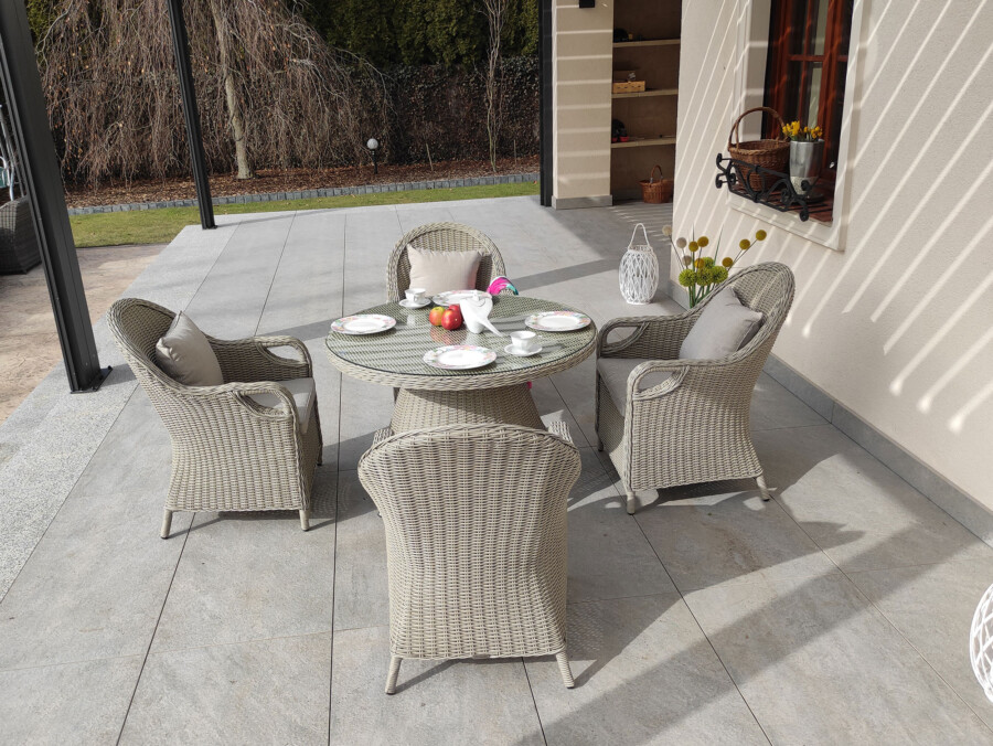 Okrągły stół ogrodowy OLIMP 130 + 4 fotele