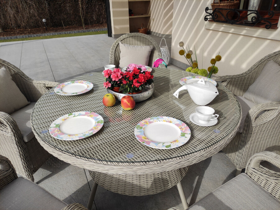 Okrągły stół ogrodowy OLIMP 130 + 4 fotele