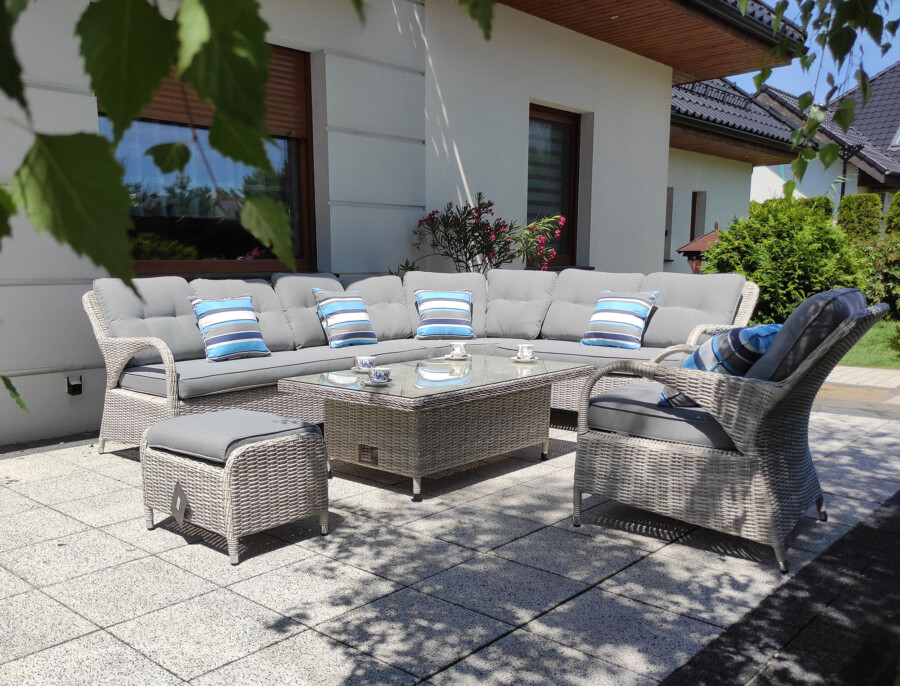 Meble technorattanowe z narożnikiem HADES