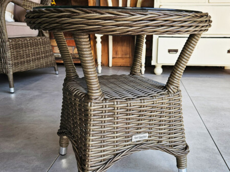 POSEJDON MINI Fotele ogrodowe z podnóżkami z technorattanu Zestaw kawowy