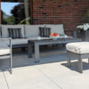Narożnik tarasowy z aluminium RAGNAR CORNER BIG z fotelem + stolik + podnóżek