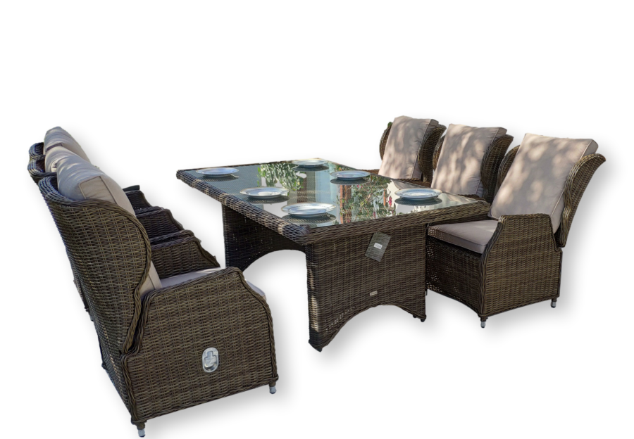 Rozkładane fotele ogrodowe KOLOSEUM 200 – stół 200×110