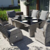 Rozkładane fotele ogrodowe ROMA SET + duży stół prostokątny