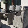 Rozkładane fotele ogrodowe ROMA SET + duży stół prostokątny