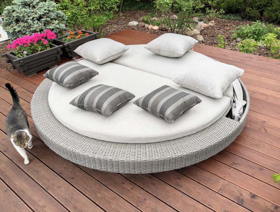 Rozkładana leżanka z daszkiem SANTORINI