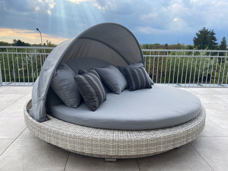 Rozkładana leżanka z daszkiem SANTORINI