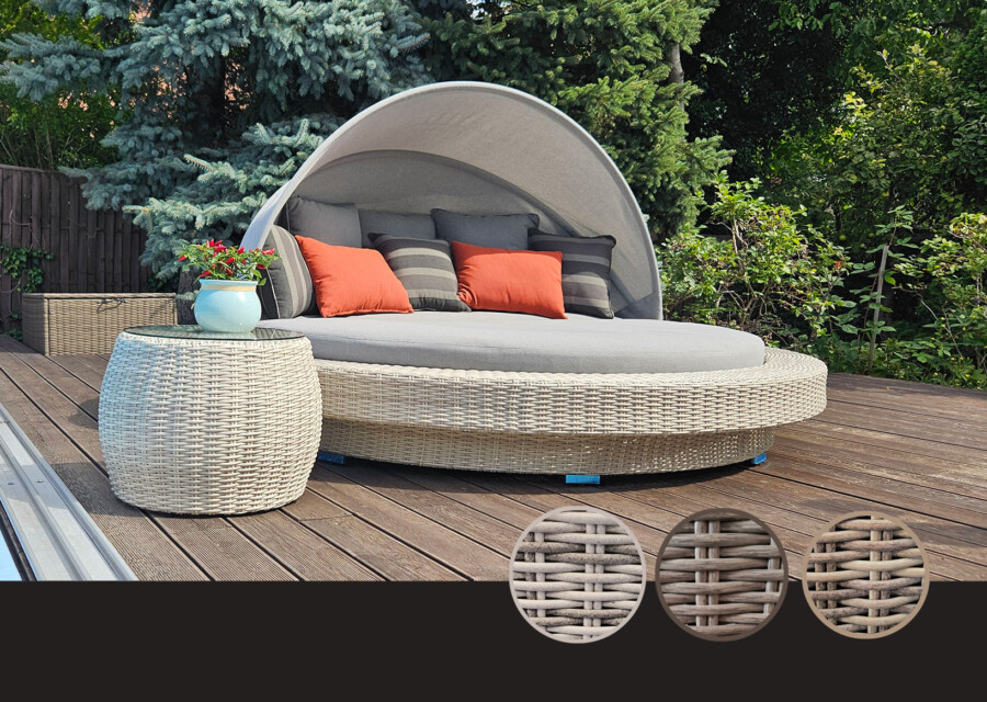 Rozkładana leżanka z daszkiem SANTORINI