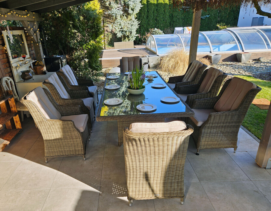 Duży stół ogrodowy z technorattanu Siena 8