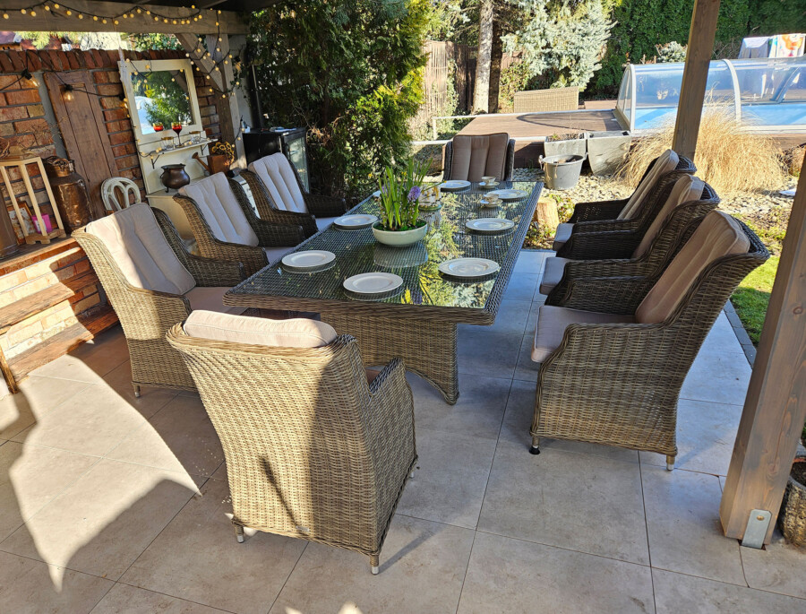 Duży stół ogrodowy z technorattanu Siena 8