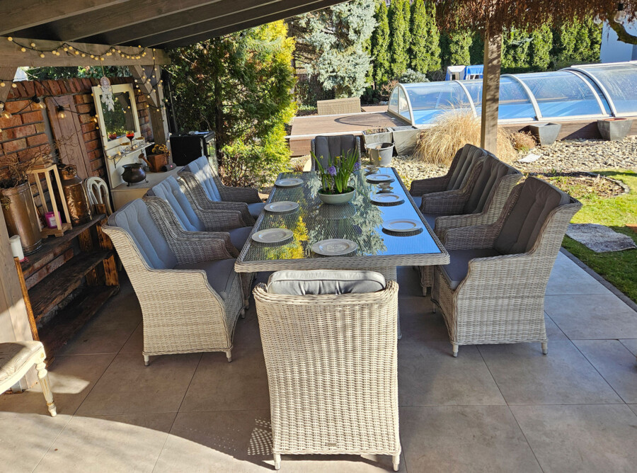 Duży stół ogrodowy z technorattanu Siena 8