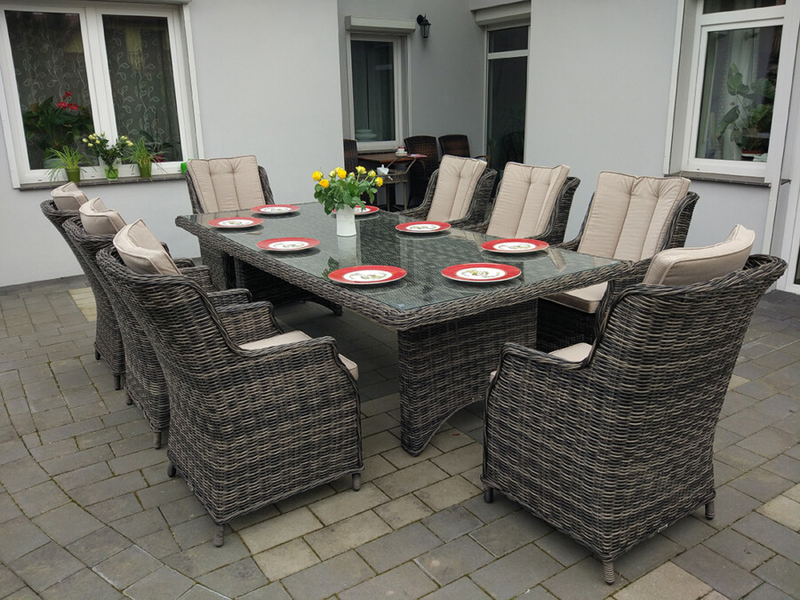 Duży stół ogrodowy z technorattanu Siena 8