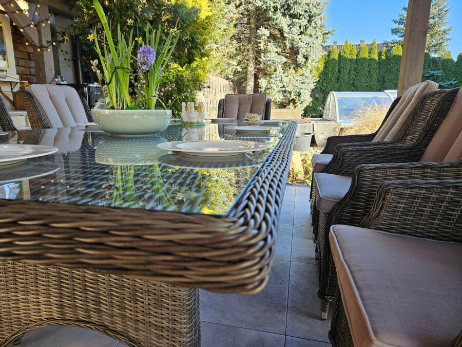 Duży stół ogrodowy z technorattanu Siena 8