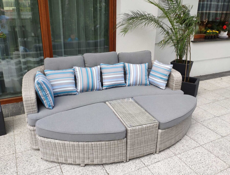 Leżanka ogrodowa z daszkiem ZAMORA LUX Leżanka ogrodowa z daszkiem ZAMORA LUX