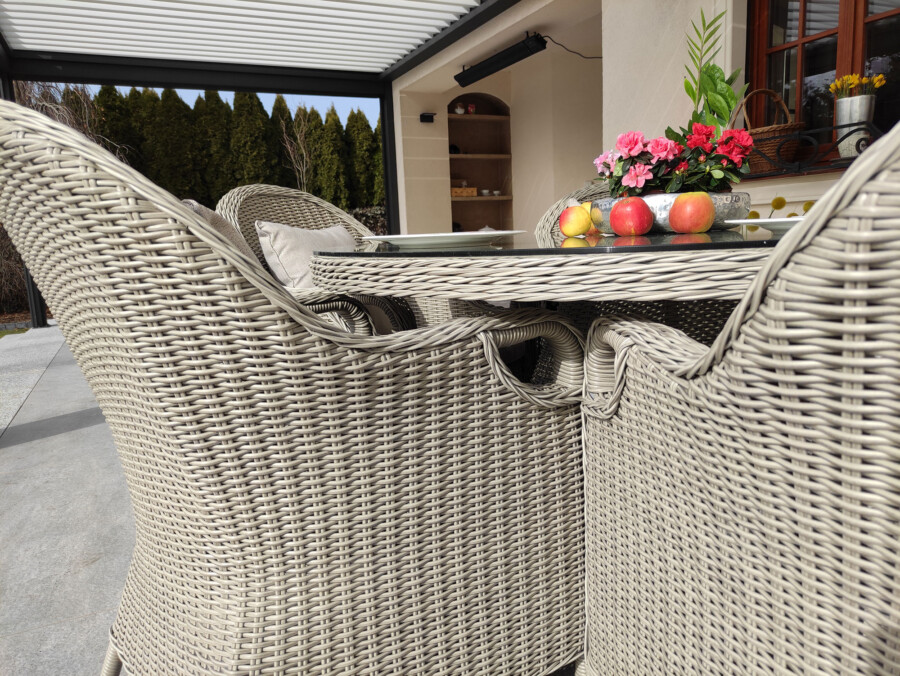 Duży stół okrągły OLIMP 180 + 8 foteli