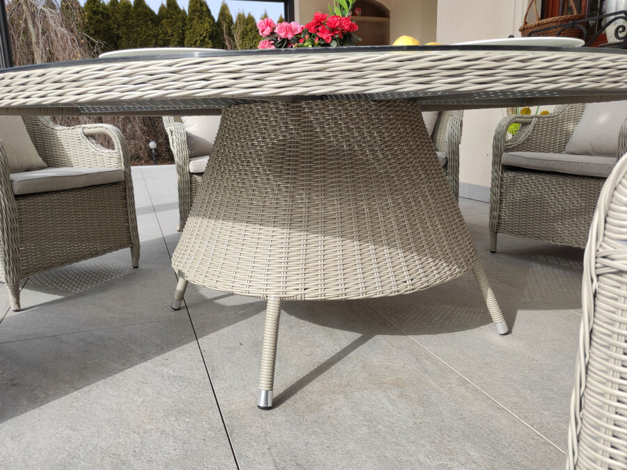 Duży stół okrągły OLIMP 180 + 8 foteli