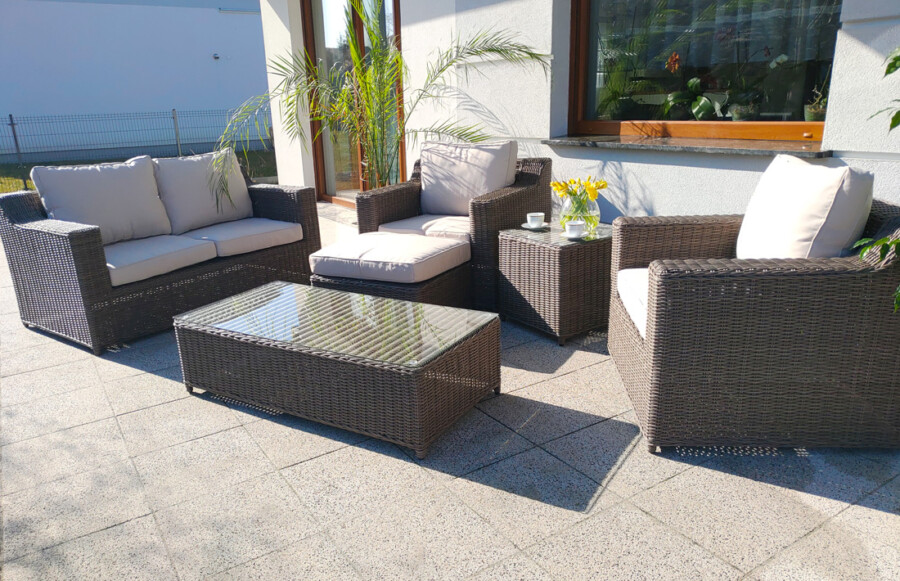 Klasyczny Zestaw Wypoczynkowy LEVANTE. Meble Ogrodowe Technorattan