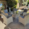 ZEUS 135 Okrągły Stół Tarasowy i 4 Nowoczesne Fotele Technorattan