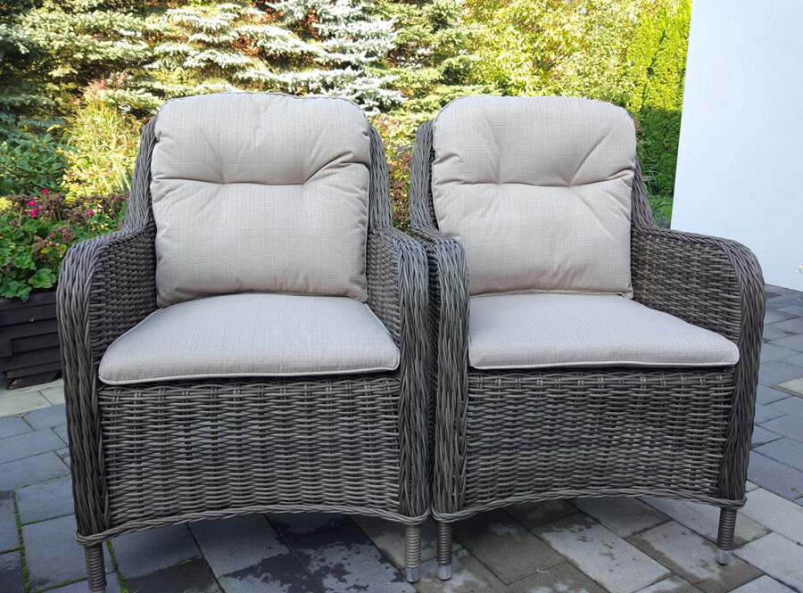 ZEUS 135 Okrągły Stół Tarasowy i 4 Nowoczesne Fotele Technorattan