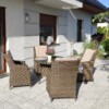 ADRIA S4 110 Mały Okrągły Stół Ogrodowy i 4 fotele z technorattanu