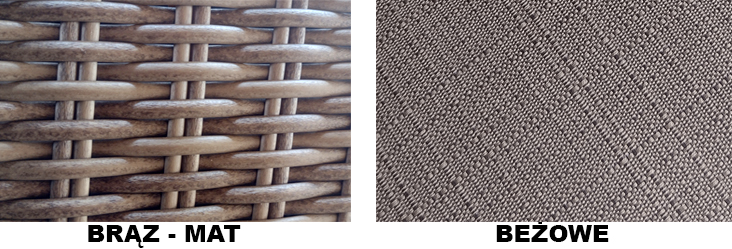 MONZA – technorattan brąz mat z beżową poduszką