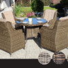 ADRIA S4 110 Mały Okrągły Stół Ogrodowy i 4 fotele z technorattanu