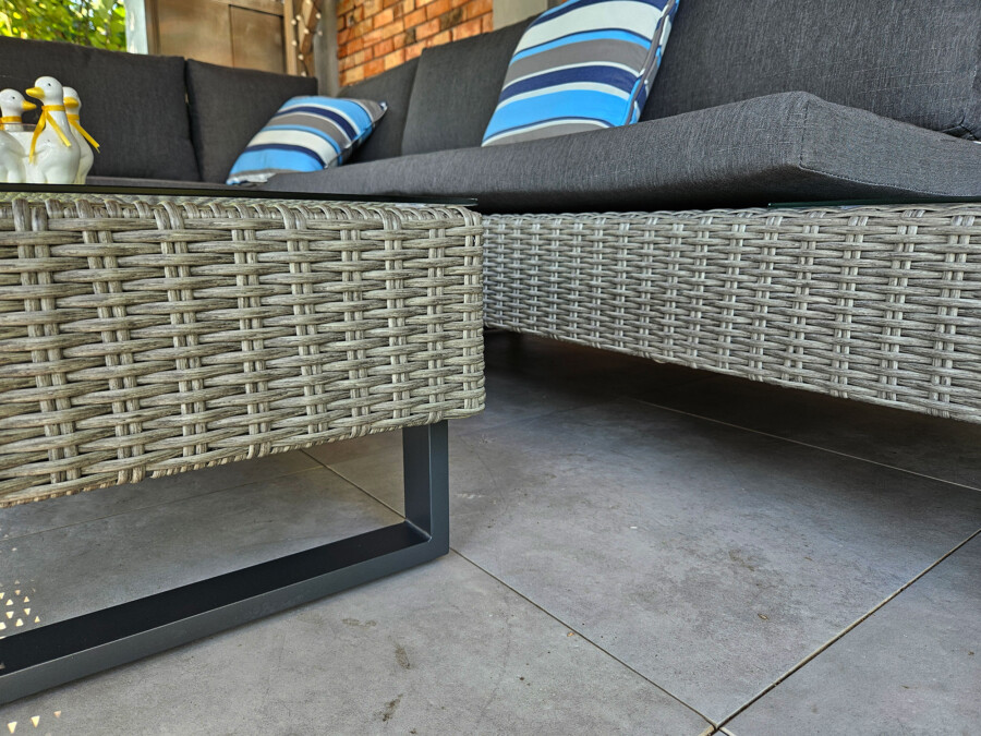 PINETO Narożnik z wbudowanym LEŻAKIEM Technorattan